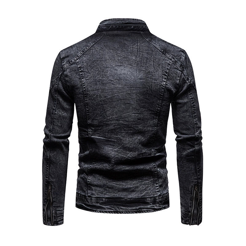 Giacche in denim vintage da uomo slim fit tinta unita | JK88