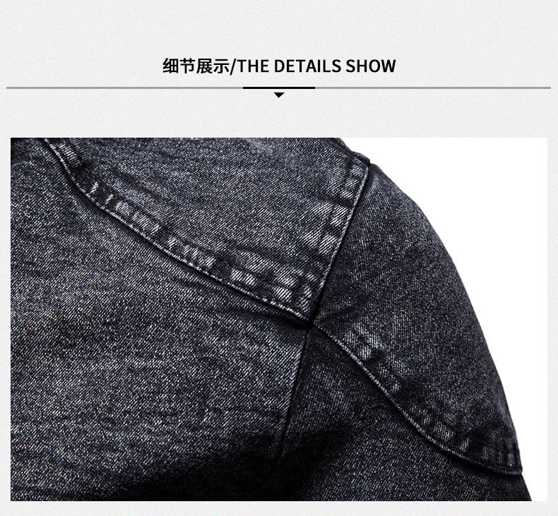 Giacche in denim vintage da uomo slim fit tinta unita | JK88