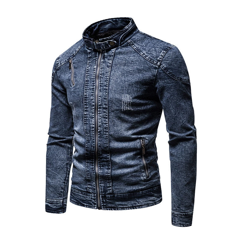 Giacche in denim vintage da uomo slim fit tinta unita | JK88