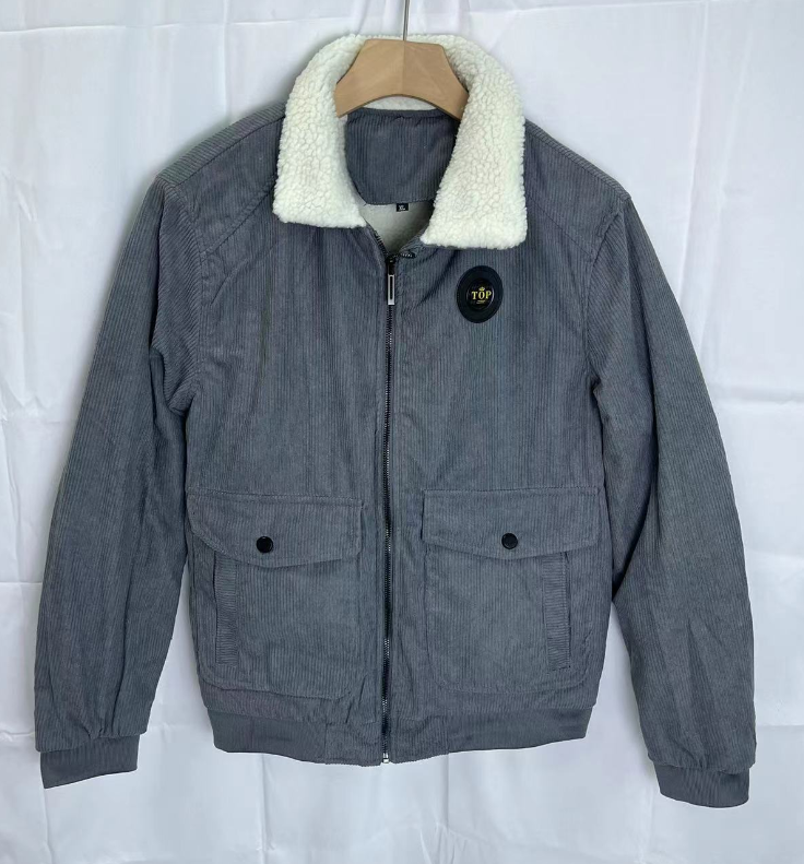 Manteau en velours côtelé chenille grande taille pour homme, veste décontractée à simple boutonnage | 212