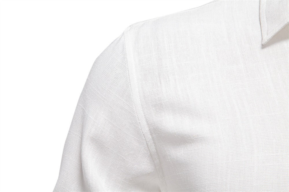 Men's Minimalist Linen-Blend Shirt - 2025 Spring Casual Long Sleeve Top | SH2026