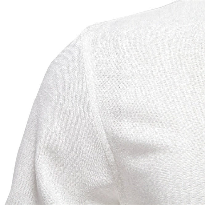 Men's Minimalist Linen-Blend Shirt - 2025 Spring Casual Long Sleeve Top | SH2026