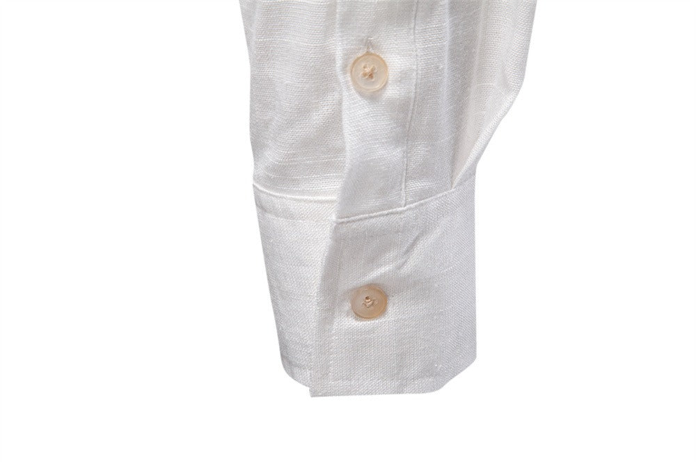 Men's Minimalist Linen-Blend Shirt - 2025 Spring Casual Long Sleeve Top | SH2026
