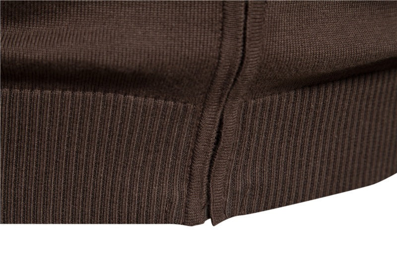 Men’s Zip-Up Knitted Soft Cotton Cardigan Urban Slim Fit Stand Collar Sweater Quality Top | SW188