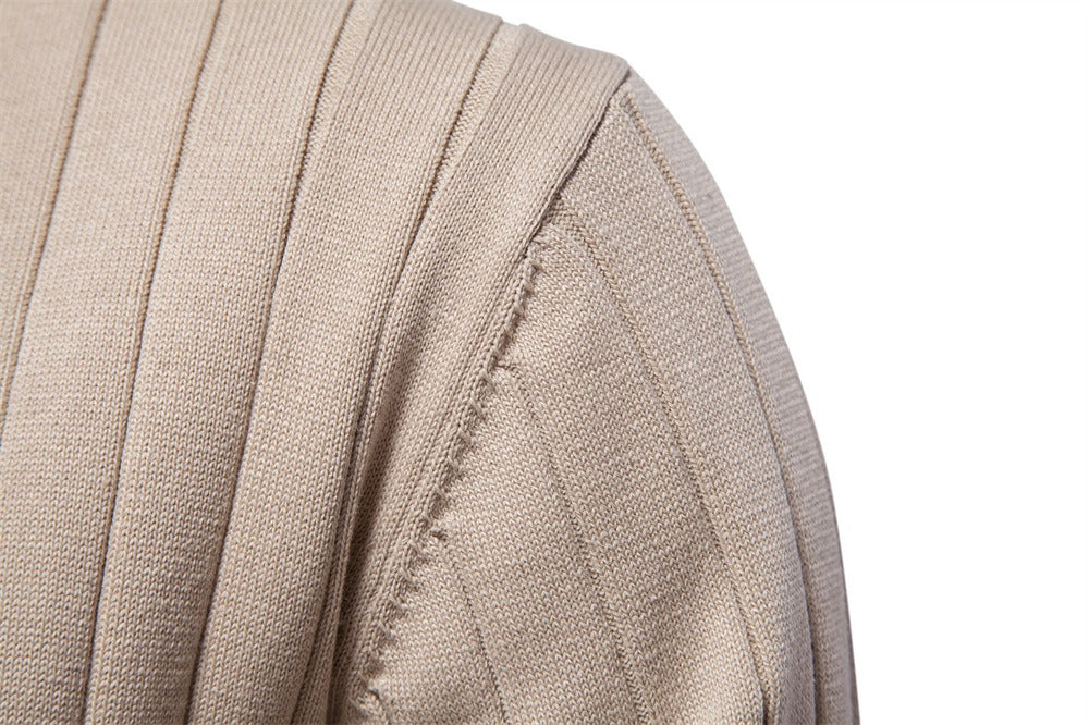 Men’s V-Neck Color-Trim Knit Cardigan – Casual Loose-Fit Buttoned Sweater for Autumn | SW199