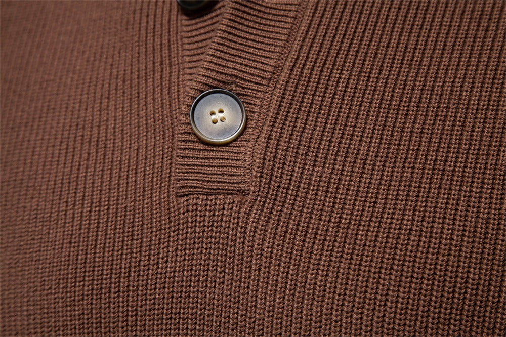 Men’s High-Neck Zip Cardigan Sweater – Solid Color Knit Pullover, Business Casual Warm Winter Jacket for Men | SW833