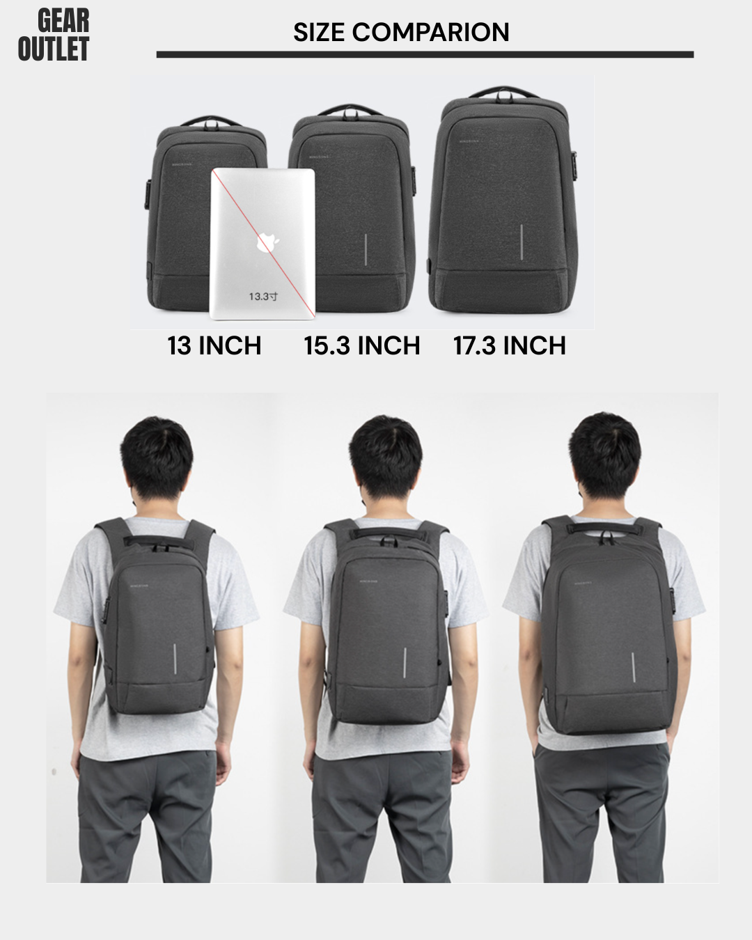 Kingsons KS3149W Anti-Theft Business Backpack – USB, TSA Lock, Waterproof | KS3149W