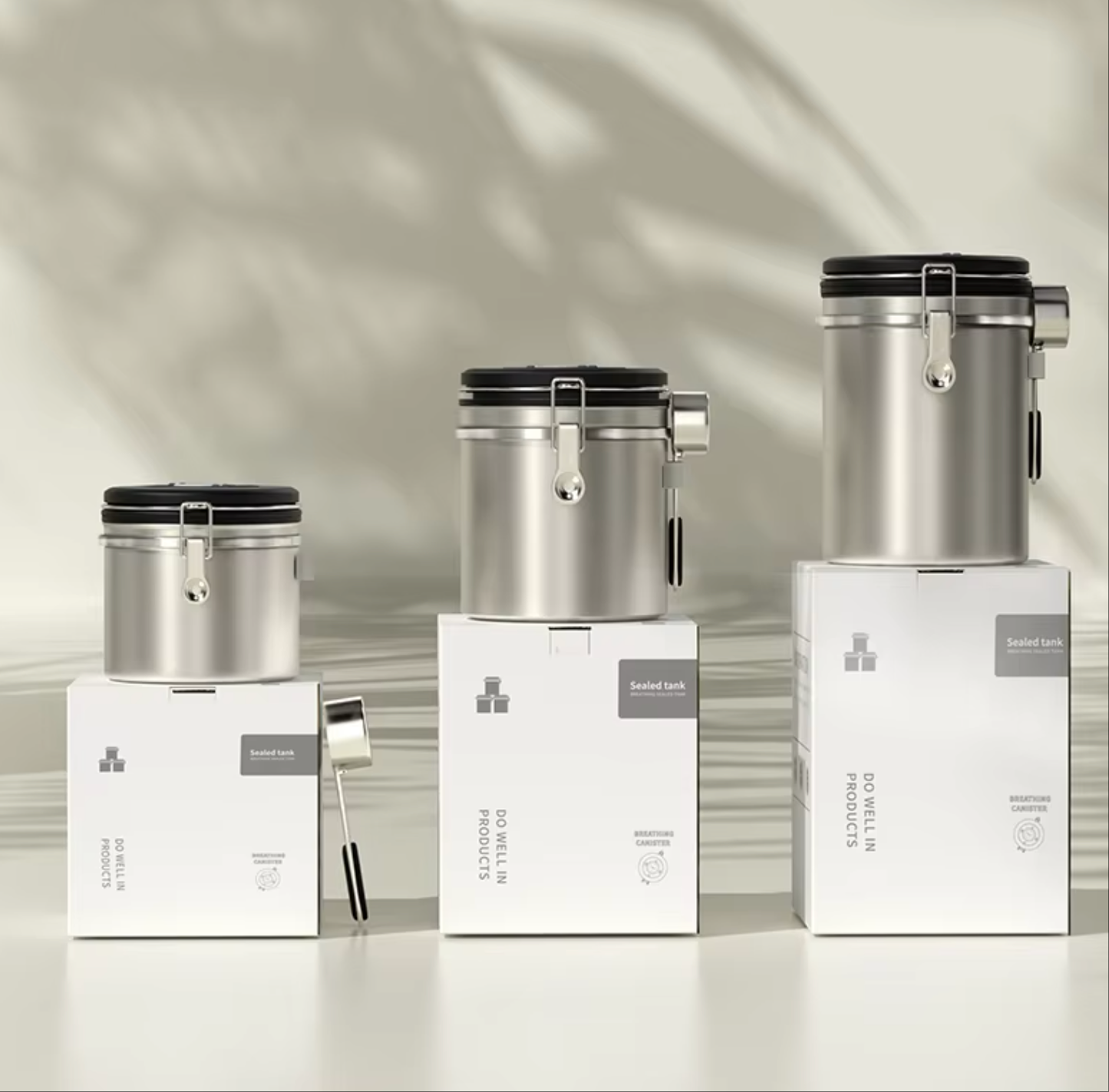 Stainless Steel Coffee Canister – Airtight Storage with CO₂ Valve & Date Tracker (1.5L / 1.8L) | NB-MFG