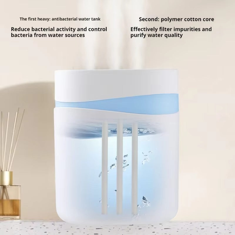 USB-Powered Cool Mist Humidifier – Silent Aromatherapy Diffuser with 3 Spray Ports | USZK-10