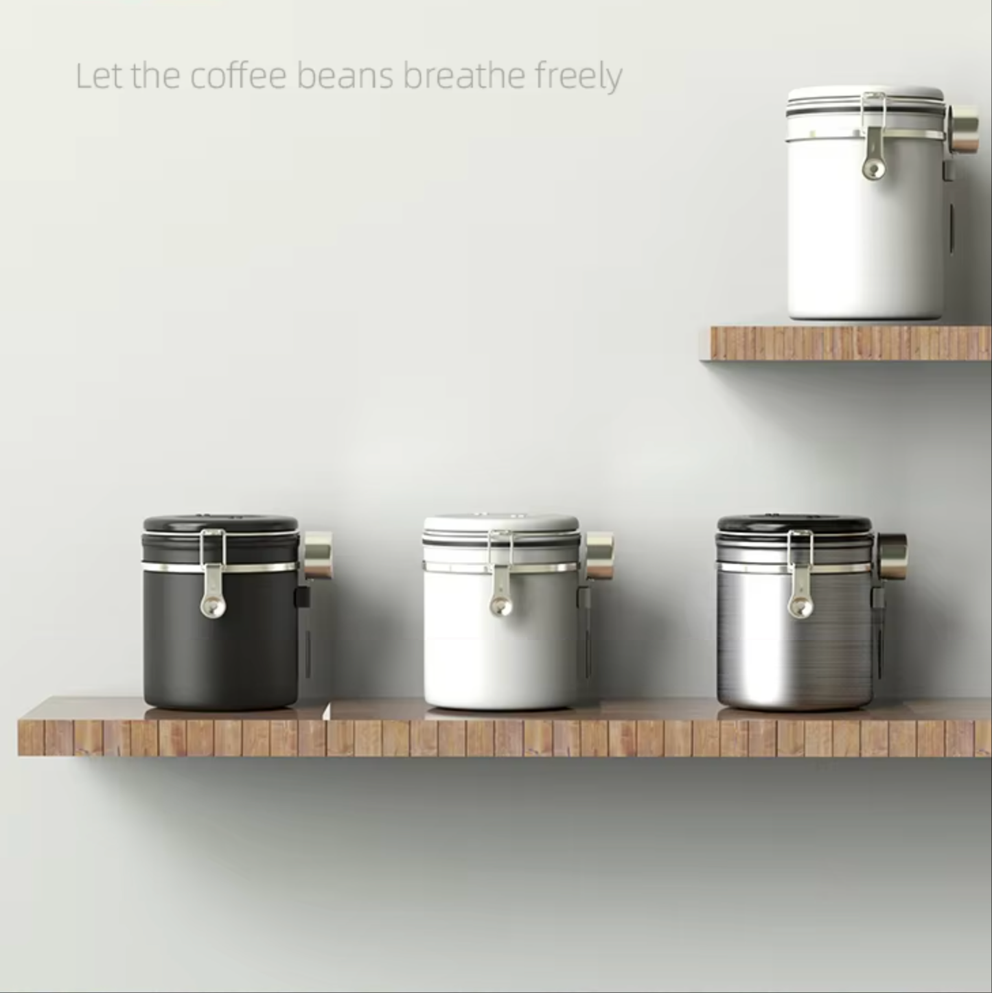 Stainless Steel Coffee Canister – Airtight Storage with CO₂ Valve & Date Tracker (1.5L / 1.8L) | NB-MFG