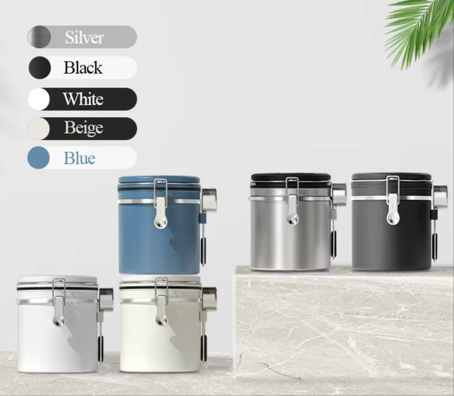 Stainless Steel Coffee Canister – Airtight Storage with CO₂ Valve & Date Tracker (1.5L / 1.8L) | NB-MFG