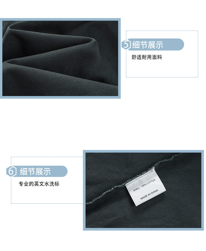 Men's Workwear Pure Cotton Corduroy Shirt with Contrast Color Lapel Plus Size Loose Fit Top | 3261