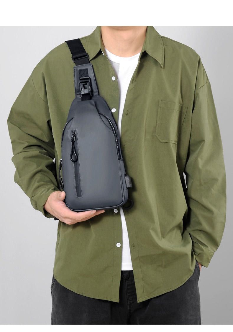 OMASKA Men’s Crossbody Sling – Lightweight Oxford Chest Bag | 0126
