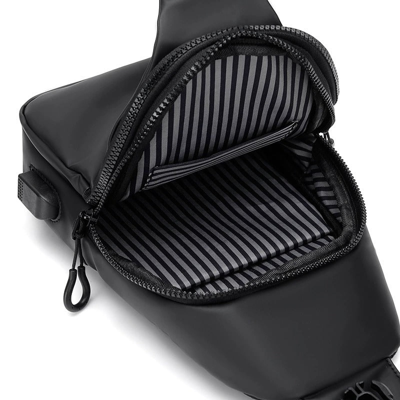 OMASKA Men’s Crossbody Sling – Lightweight Oxford Chest Bag | 0126