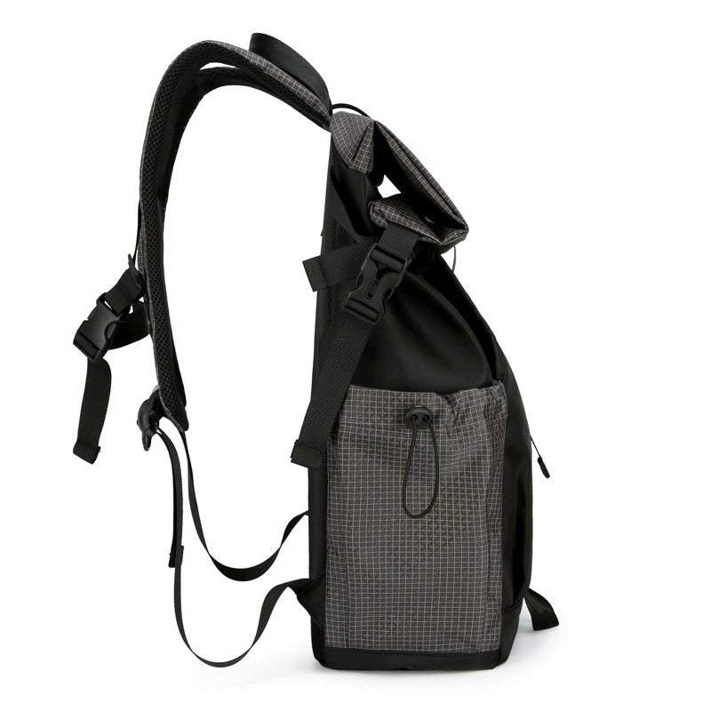 Men’s Roll-Top Backpack – 20–35L Expandable, Laptop & Travel Bag | K001