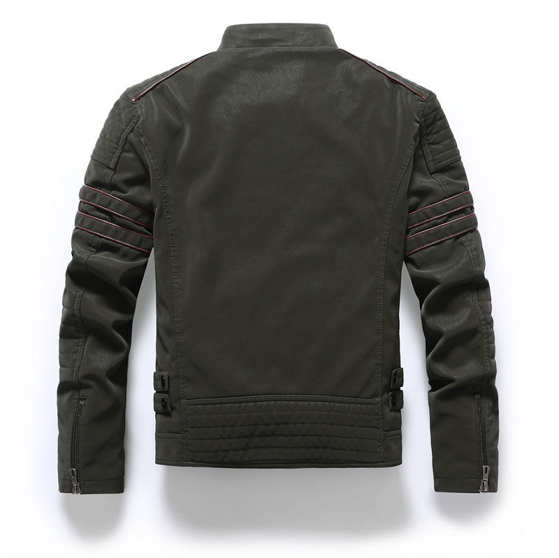 Giacca da uomo in pelle scamosciata morbida spazzolata PU, moda, multi-ricamata, giacca da marea, blazer | 8809