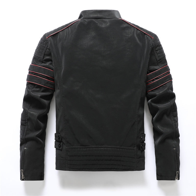 Giacca da uomo in pelle scamosciata morbida spazzolata PU, moda, multi-ricamata, giacca da marea, blazer | 8809