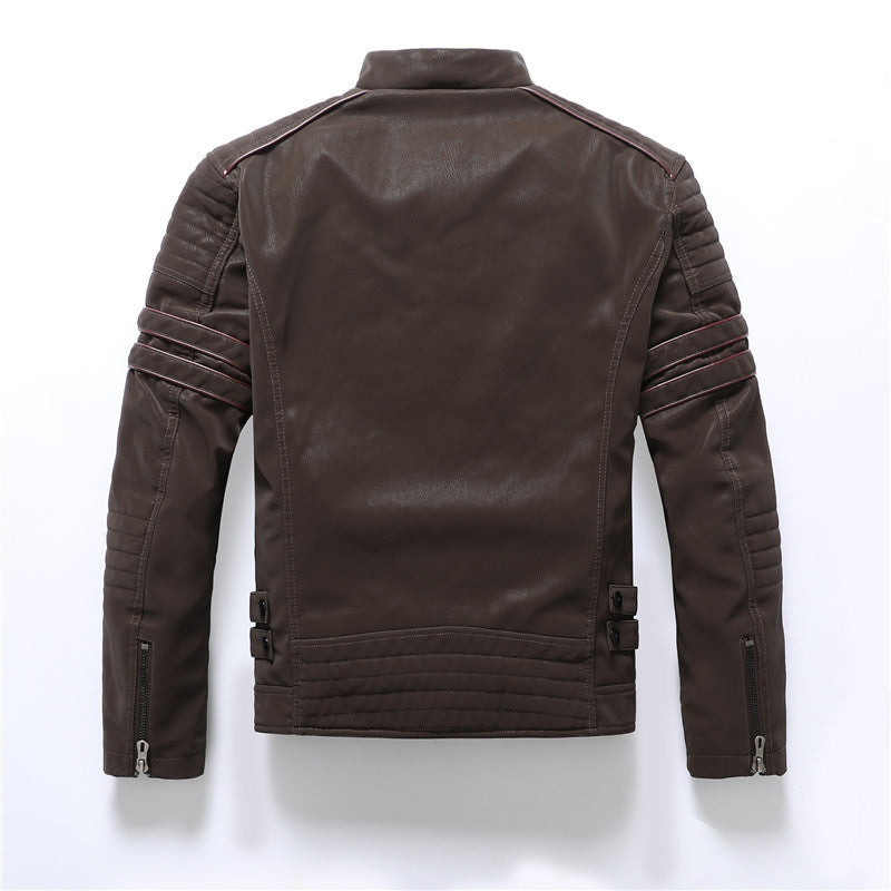 Giacca da uomo in pelle scamosciata morbida spazzolata PU, moda, multi-ricamata, giacca da marea, blazer | 8809
