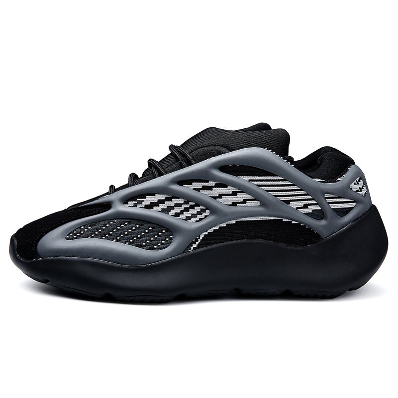 Men's Knit Breathable Running Shoes, Comfy Lace Up Shock Absorption Sneakers For Men's Outdoor Activities | 700V3