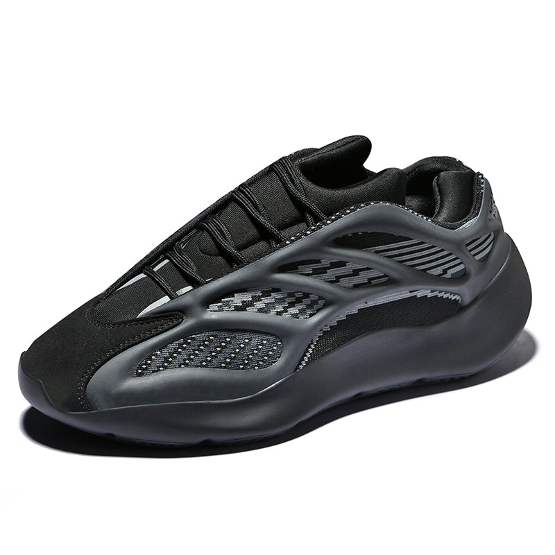 Men's Knit Breathable Running Shoes, Comfy Lace Up Shock Absorption Sneakers For Men's Outdoor Activities | 700V3