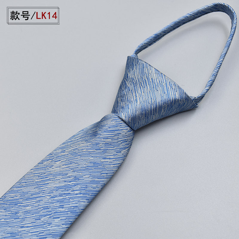 Classic Solid Color Silky Zipper Necktie Men's Pretied Ties | LK02