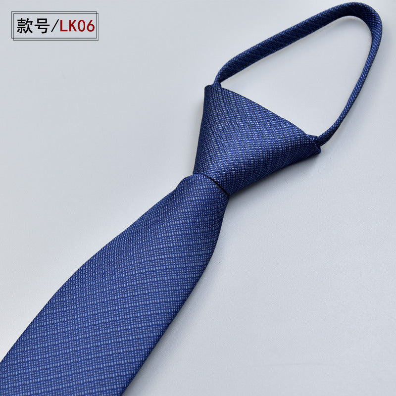 Classic Solid Color Silky Zipper Necktie Men's Pretied Ties | LK02