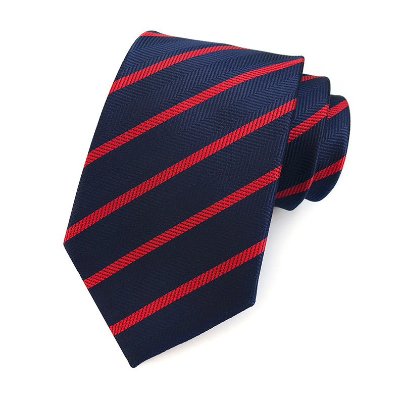 Men Ties Stripes Woven Silk Necktie For Formal Business Party | XU-B