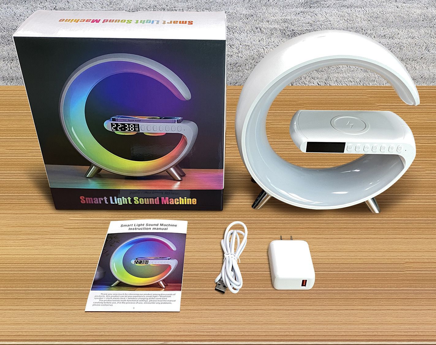 G-Speaker 15W Wireless Charger Alarm Clock Bluetooth With APP Control RGB Desk Lamp LED | 1001