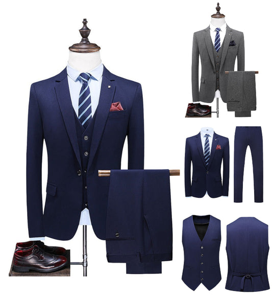 Men's Designer 3 Pieces Suit Smart & Slim Fit Single Button Elegant Dress | SJT218