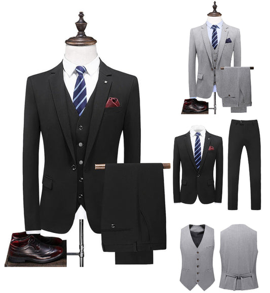 Premium Quality Men's 3 Pieces Suit Slim Fit Single Button Elegant Dress  | SJT218