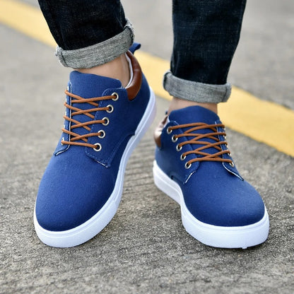 Men's Fashion Summer Spring Canvas Casual Shoes Lace Up Comfort Flat Sneakers Shoes | R009