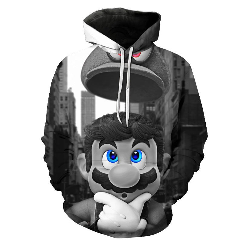 Super Mario Bros Printed Hoodie Pullover Autumn hip-hop Coat Sweatshirt Jumper | w17747