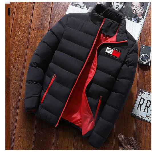 Men's Winter Bomber Jacket Quilted Full Zip Windproof Warm Cotton-Padded Lightweight Puffer Jackets