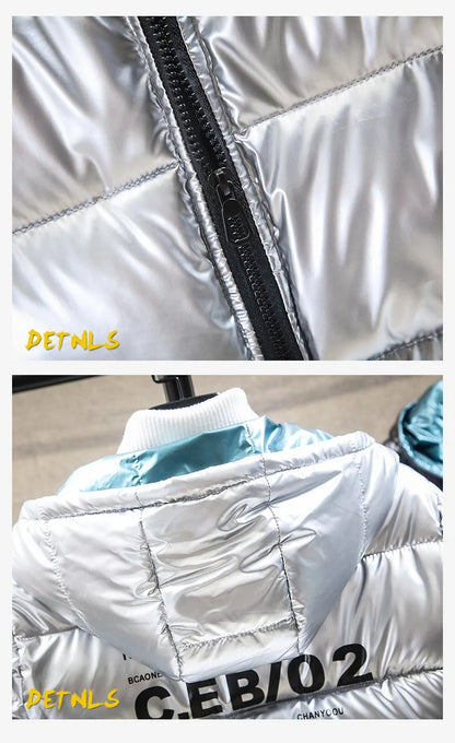 Manteau en coton épais pour homme, veste à capuche, coupe décontractée, hauts épais, vêtements d'extérieur décontractés pour l'hiver | 7702 