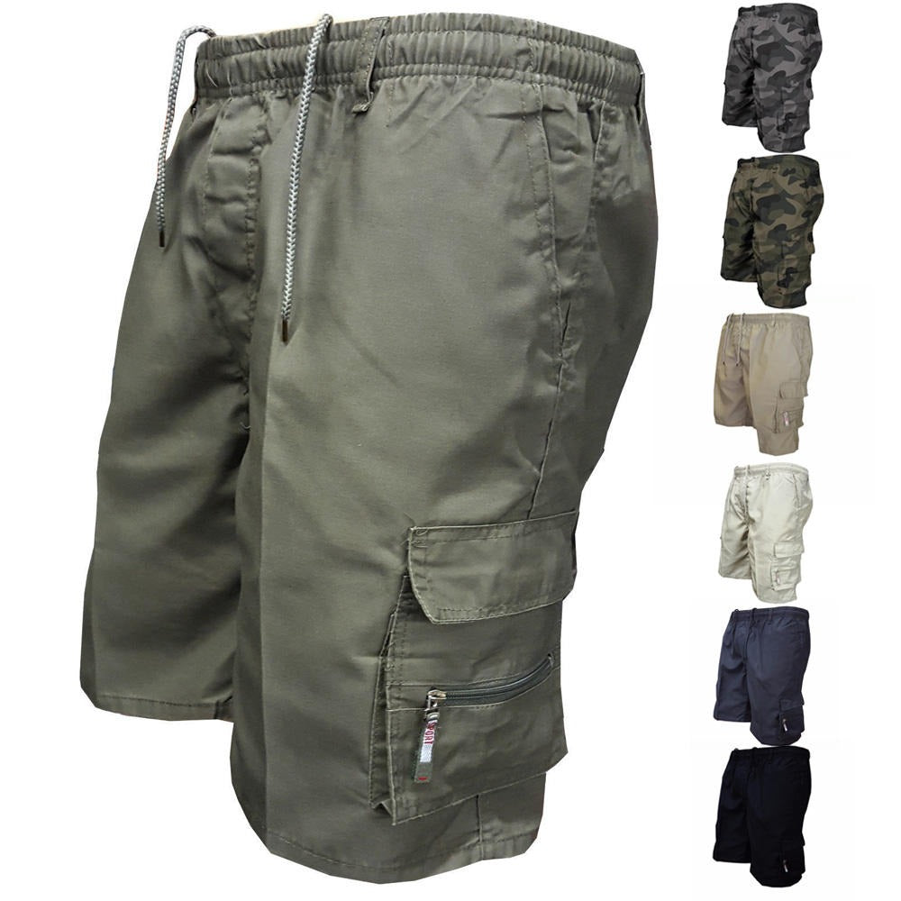 New Elastic Waist Cargo Combat Shorts Casual Summer Half Pants | 316