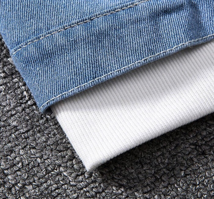 Denim Coat Long Sleeve Hooded Ripped Jeans Hombre Vintage Jacket | 6693