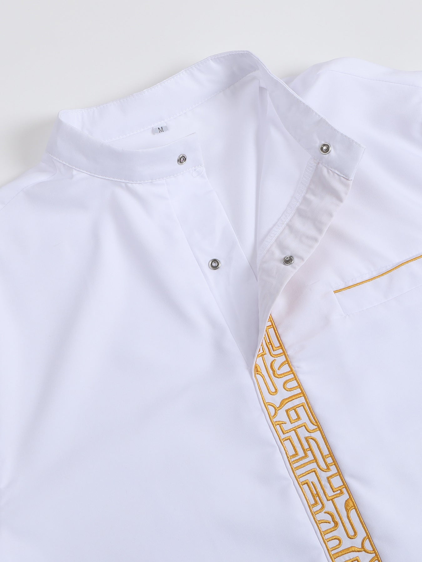 Men's Middle Eastern Long Sleeve Embroidered Dress Casual Ethnic Arab Thobe | 236521