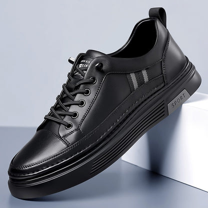 Leather Sneakers Casual Pointed Toe Comfortable Breathable Lace-Up Shoes | L8081