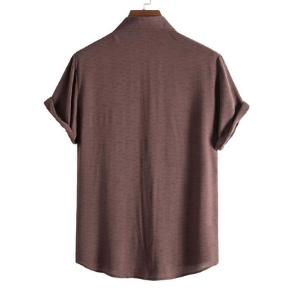 Men’s Solid Color Lapel Short Sleeve Shirt Business Casual Summer Style Shirt | CCS05