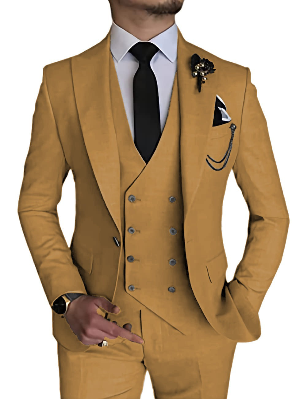 Men 3 Pieces Suit Tailored Wedding Slim Fit Business Blazer Jacket Vest Pants Tuxedo | 101