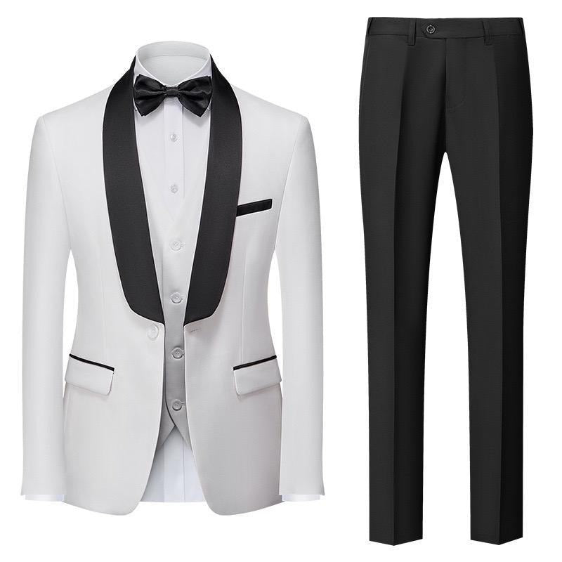 Men's Premium Suit Casual Regular Smart Fit 3 Pieces Prom Tuxedo Shawl Lapel Wedding Party Groomsmen Suits (Blazer + Vest + Pants) | 601