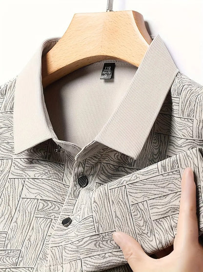 Men's Lightweight Summer Golf Shirt Casual Button-Up Short Sleeve Shirt | Q135