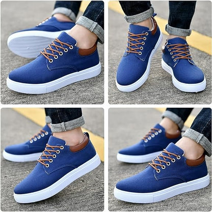 Men's Fashion Summer Spring Canvas Casual Shoes Lace Up Comfort Flat Sneakers Shoes | R009