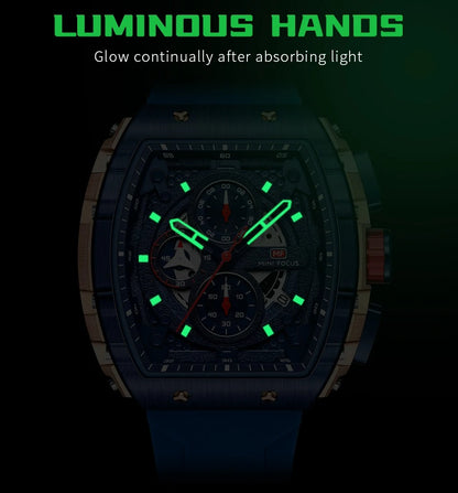 Men's Luxury Top Brand Quartz Sport Watches Silicone Strap Chronograph Wristwatches | MF0399G