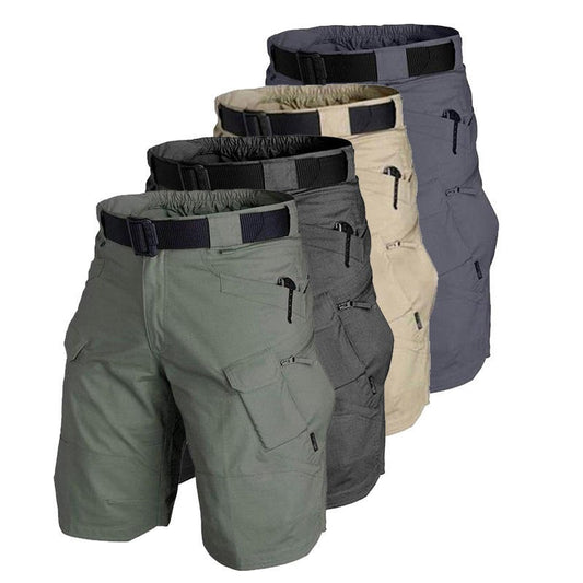 Men's Quick-Dry Work Shorts Waterproof Tactical Outdoor Casual Multi Pockets Cotton Short Pants | DK-1