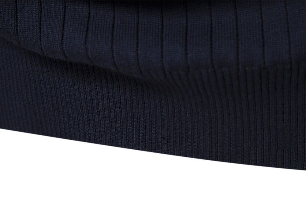 Pull d'hiver chaud à col montant pour homme, pull tricoté en coton de couleur unie | Y830 