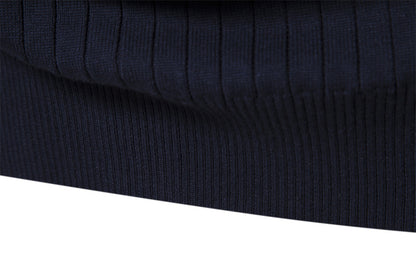 Men's Warm Winter Stand Collar Pullover Cotton Knitted Sweater Solid Color Jumper | Y830