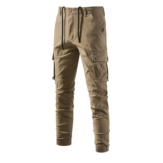 Men's Casual Breathable Spring And Autumn Solid Versatile Cargo Pants | PM32