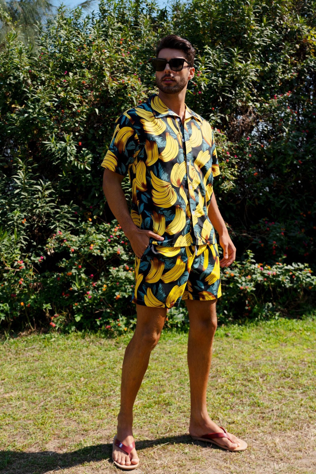 Men's Shirt Short 2-Piece Hawaiian Loose Tropical Print Casual Sets | ST05