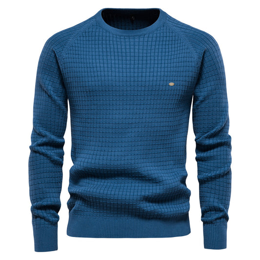 Men's Sweater Casual Pullover Solid Color Long Sleeve Slim Fit Knit Sweater | SW68